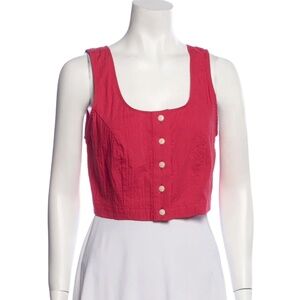 Pink Ilana Kohn bean sleeveless button top